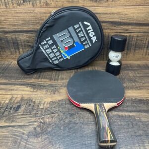 STIGA Table Tennis Paddle Tournament Line Harvard Red Black With Balls